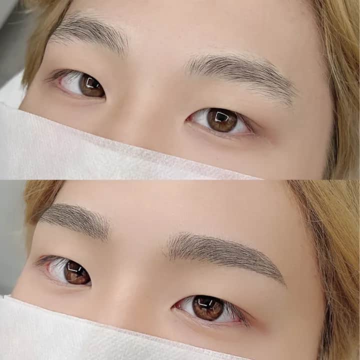 남자자연눈썹직후